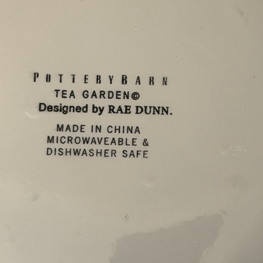 Vintage Pottery Barn Rae Dunn Tea Garden Believe Inspire Plate Set Lot of 2 - Picture 7 of 8